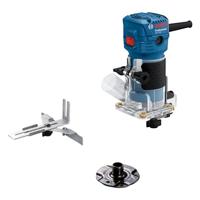 Bosch Professional Randfrees GLF 55-6 (550 W motor, toerental 33.000 min¹, incl. 2x steeksleutel, 1x spantang, parallelaanslag, geleidingsrol voor vlakfrezen)