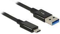 DeLock 1m USB 3.1 Gen 2 Type-C/Type-A 1m USB A USB C zwarte USB-kabel, 83983