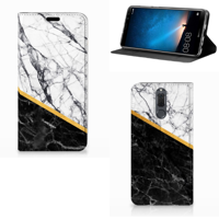 Huawei Mate 10 Lite Standcase Marmer Wit Zwart - Origineel Cadeau Man