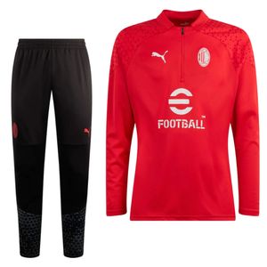 PUMA AC Milan Trainingspak 1/4-Zip 2023-2024 Rood Zwart Wit