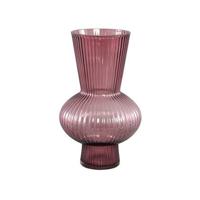 PTMD Anouk Purple solid glass vase ribbed round taps