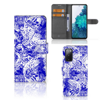 Telefoonhoesje met Naam Samsung Galaxy S20 FE Angel Skull Blauw - thumbnail