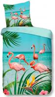 Good Morning dekbedovertrek Flamingo junior 135x200 cm katoen