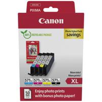 Canon Inktcartridge CLI-571XL BK/C/M/Y Photo Value Pack Origineel Combipack Zwart, Cyaan, Magenta, Geel 0332C006 - thumbnail