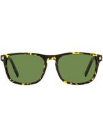 Zegna lunettes de soleil rectangulaires à effet écailles de tortue - Marron