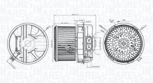 Interieurventilatie MAGNETI MARELLI, Diameter (mm)140,5mm, Spanning (Volt)12V, u.a. für Citroën, Peugeot, Toyota