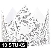 10x Kroontjes om in te kleuren voor kinderen   - - thumbnail