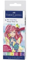 Faber Castell FC-167155 Tekenstift Faber-Castell Pitt Artist Pen Manga 6-delig Etui Shôjo - thumbnail