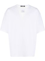 Raf Simons t-shirt à empiècement en résille - Blanc