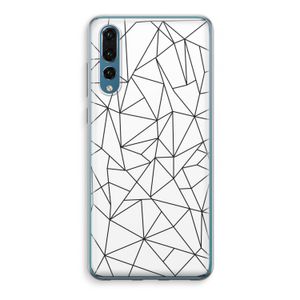 Geometrische lijnen zwart: Huawei P20 Pro Transparant Hoesje