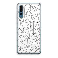 Geometrische lijnen zwart: Huawei P20 Pro Transparant Hoesje - thumbnail