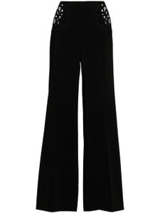 Stella McCartney pantalon de costume évasé en broderie anglaise - Noir