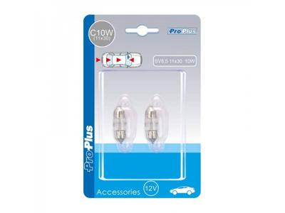 Pro+ Autolamp 12 Volt - 10 Watt. - SV8,5 11X30 - 2 Stuks