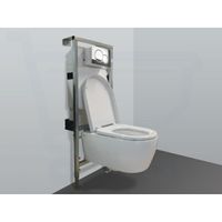 QeramiQ Salina Toiletset - softclose zitting - bedieningsplaat Geberit Sigma01 chroom - wit 0701131/sw1271/0700519/