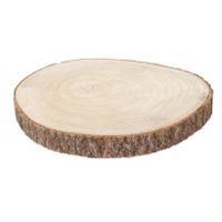 Chaks Decoratie boomschijf met schors - hout - D34 x H4 cm - rond   - - thumbnail