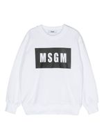 MSGM Kids sweat en coton à logo imprimé - Blanc