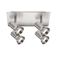 Paulmann 66701 Spotlight Teja max 4x10W GU10 nikkel gesatineerd 230 V metaal 667.01 plafondlamp lamp LED plafondlamp plafondspot