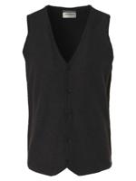 Pullover gilet full button organic black