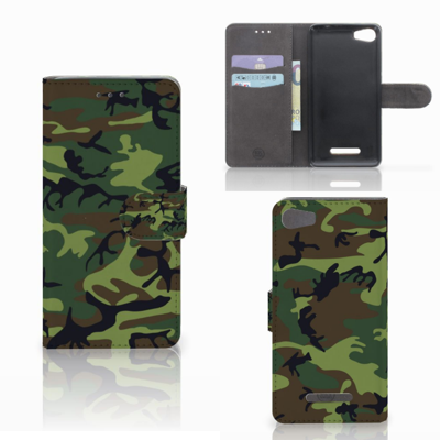Wiko Lenny 2 Telefoon Hoesje Army Dark