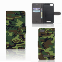 Wiko Lenny 2 Telefoon Hoesje Army Dark