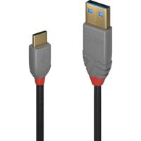 LINDY USB-kabel USB 2.0 USB-A stekker, USB-C stekker 1.00 m Zwart 36886 - thumbnail