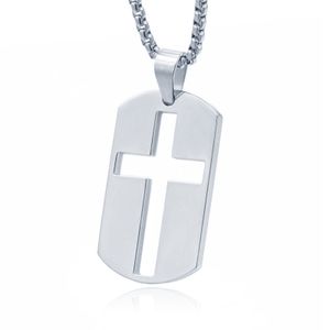 Schakelketting Dogtag Zilverkleurig met Kruis Symbool