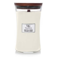 WoodWick Geurkaars Large White Tea & Jasmine - 18 cm / ø 10 cm - thumbnail