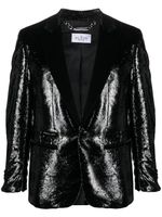 Philipp Plein blazer boutonné à effet métallisé - Noir