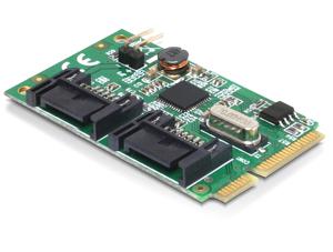 Delock 95233 Mini PCIe I/O PCIe volledige grootte 2 x SATA 6 Gb/s