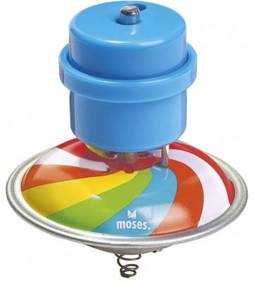 Moses springende tol van blik 5,5 cm blauw Moses springende tol van blik 5,5 cm blauw