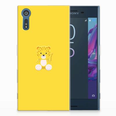 Sony Xperia XZs | XZ Telefoonhoesje met Naam Baby Leopard Sony Xperia XZs | XZ Telefoonhoesje met Naam Baby Leopard