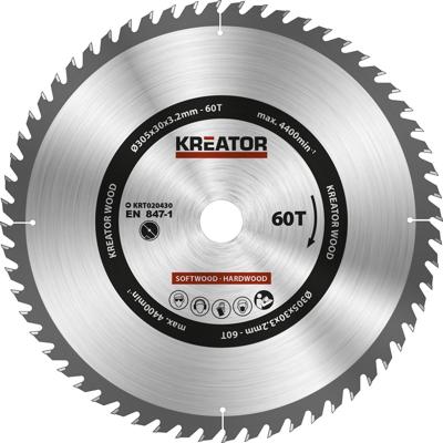 Kreator KRT020430 Cirkelzaagblad D305mm 60T | Zaagblad cirkelzaag hout Kreator KRT020430 Cirkelzaagblad D305mm 60T | Zaagblad cirkelzaag hout