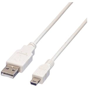 VALUE USB 2.0 kabel, type A - 5-Pin Mini, Typ A 5 Pin Mini , wit, 1,8 m