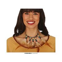 Fiestas Guirca Halsband, Plumas Indianen/O