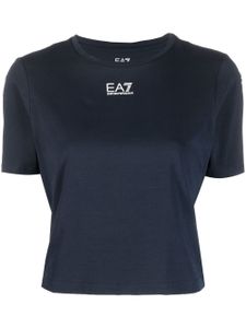 Ea7 Emporio Armani t-shirt crop à logo imprimé - Bleu