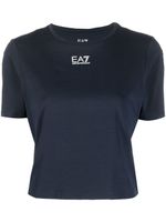 Ea7 Emporio Armani t-shirt crop à logo imprimé - Bleu - thumbnail