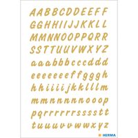 Stickervellen 220x alfabet plak letters A-Z goud/transparant 8 mm