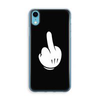 Middle finger black: iPhone XR Transparant Hoesje