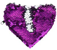 Free and Easy pailletten portemonnee hart paars/zilver