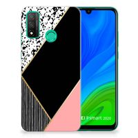 Huawei P Smart 2020 TPU Hoesje Zwart Roze Vormen - thumbnail