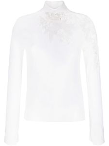 Ermanno Scervino pull en laine bordé de dentelle - Tons neutres