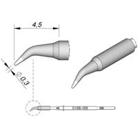 JBC Tools C115105 Soldeerpunt Ronde vorm, Gebogen Grootte soldeerpunt 0.3 mm Inhoud: 1 stuk(s)