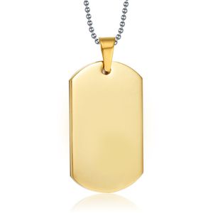 Goudkleurige Dogtag kettinghanger met ketting