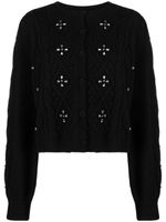 TWINSET cardigan orné de cristaux à manches bouffantes - Noir