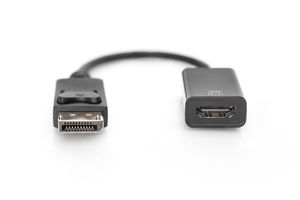 Digitus DB-340415-002-S DisplayPort-kabel DisplayPort / HDMI Aansluitkabel DisplayPort-stekker, HDMI-A-bus 0.20 m Zwart Afgeschermd (dubbel), Afgeschermd