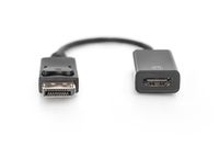 Digitus DB-340415-002-S DisplayPort-kabel DisplayPort / HDMI Aansluitkabel DisplayPort-stekker, HDMI-A-bus 0.20 m Zwart Afgeschermd (dubbel), Afgeschermd - thumbnail