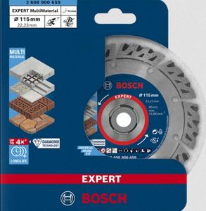 Bosch Accessories 2608900659 EXPERT MultiMaterial Diamanten doorslijpschijf Diameter 115 mm Boordiameter 22.23 mm Steen, Beton, Baksteen 1 stuk(s)