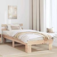 vidaXL Bedframe met Hoofdbord 90x190 cm Massief Grenenhout