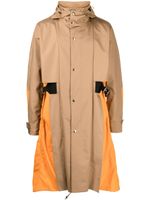 Toga Virilis manteau mi-long à capuche détachable - Marron