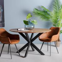 Livingfurn Ronde Eettafel Oslo Mangohout en staal - thumbnail